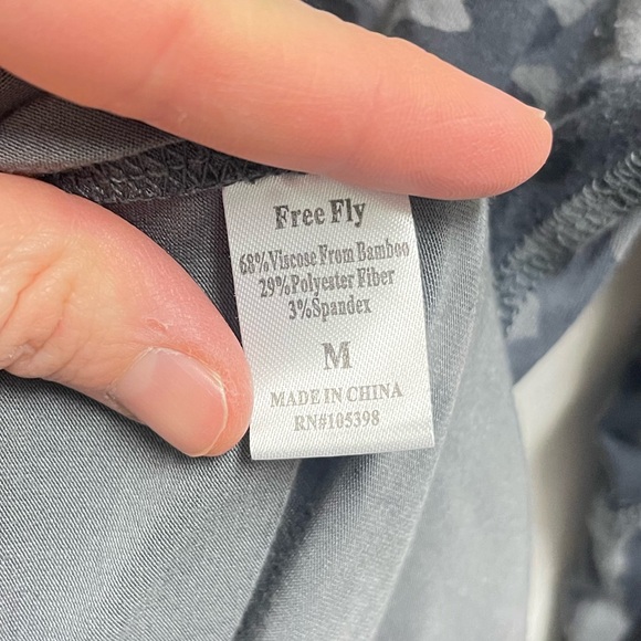 Free Fly Apparel Black and Grey Camo Longsleeve Top - Picture 4 of 9